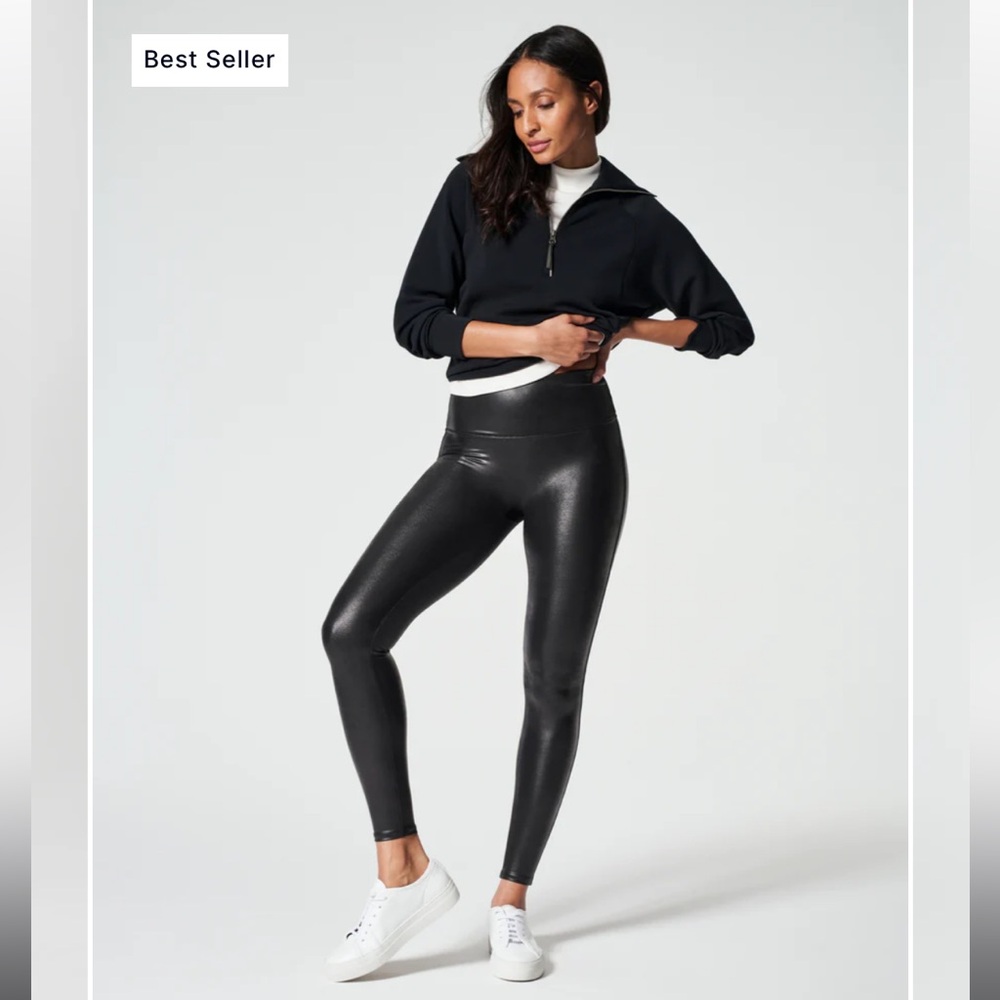 Spanx Faux Leather Leggings - Large